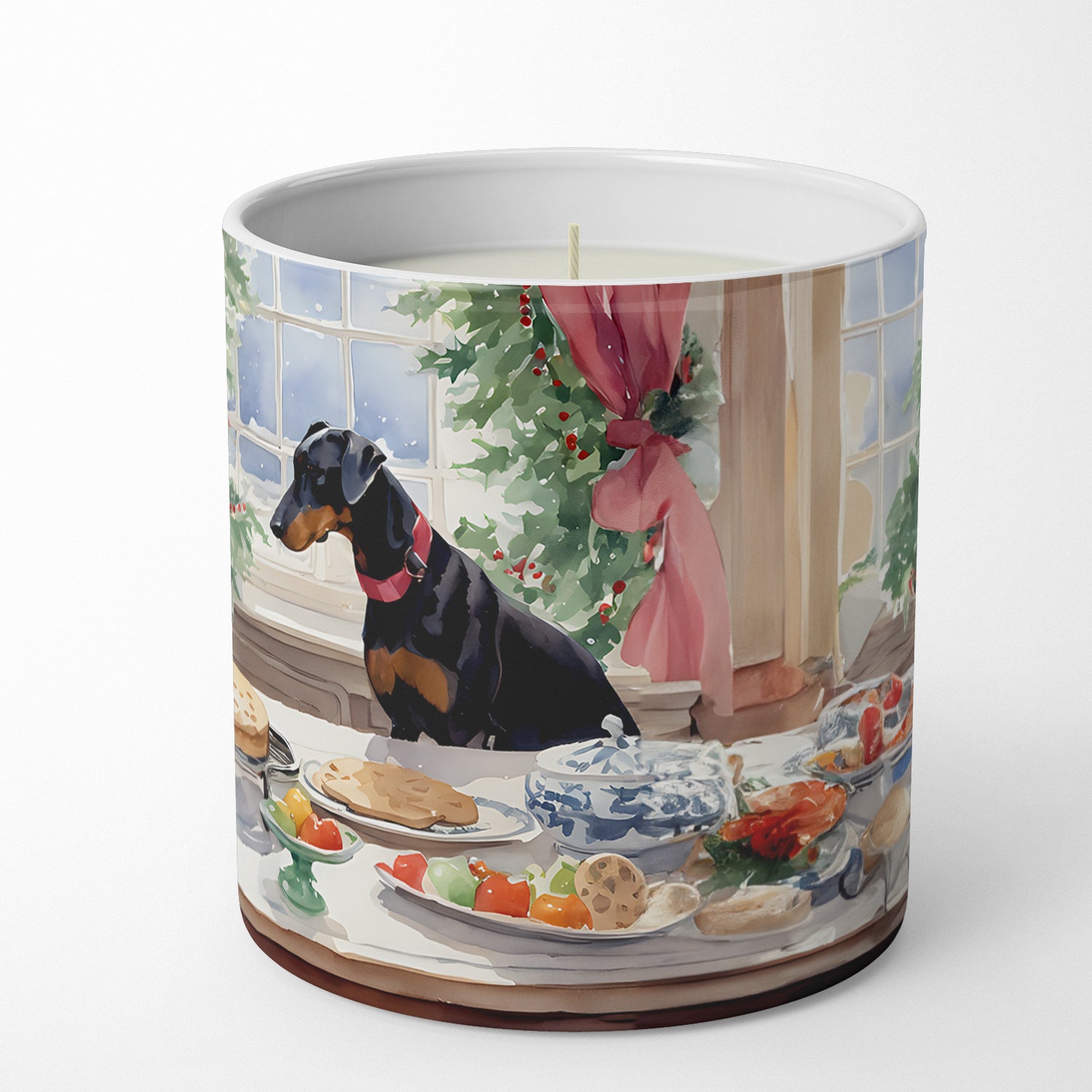 Doberman Pinscher Christmas Cookies Decorative Soy Candle
