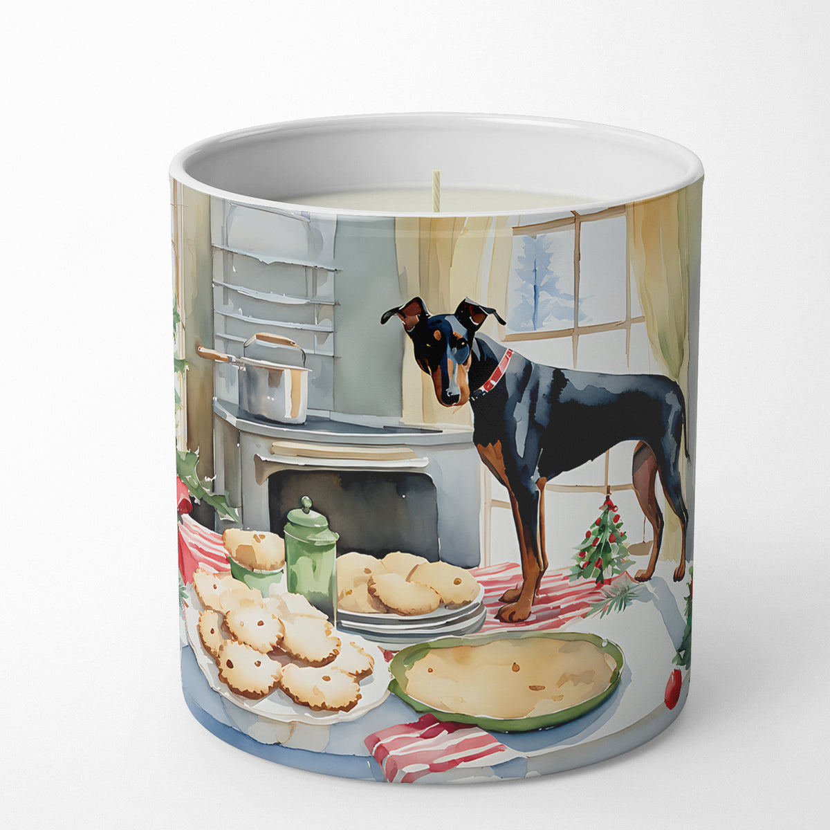 Buy this Doberman Pinscher Christmas Cookies Decorative Soy Candle