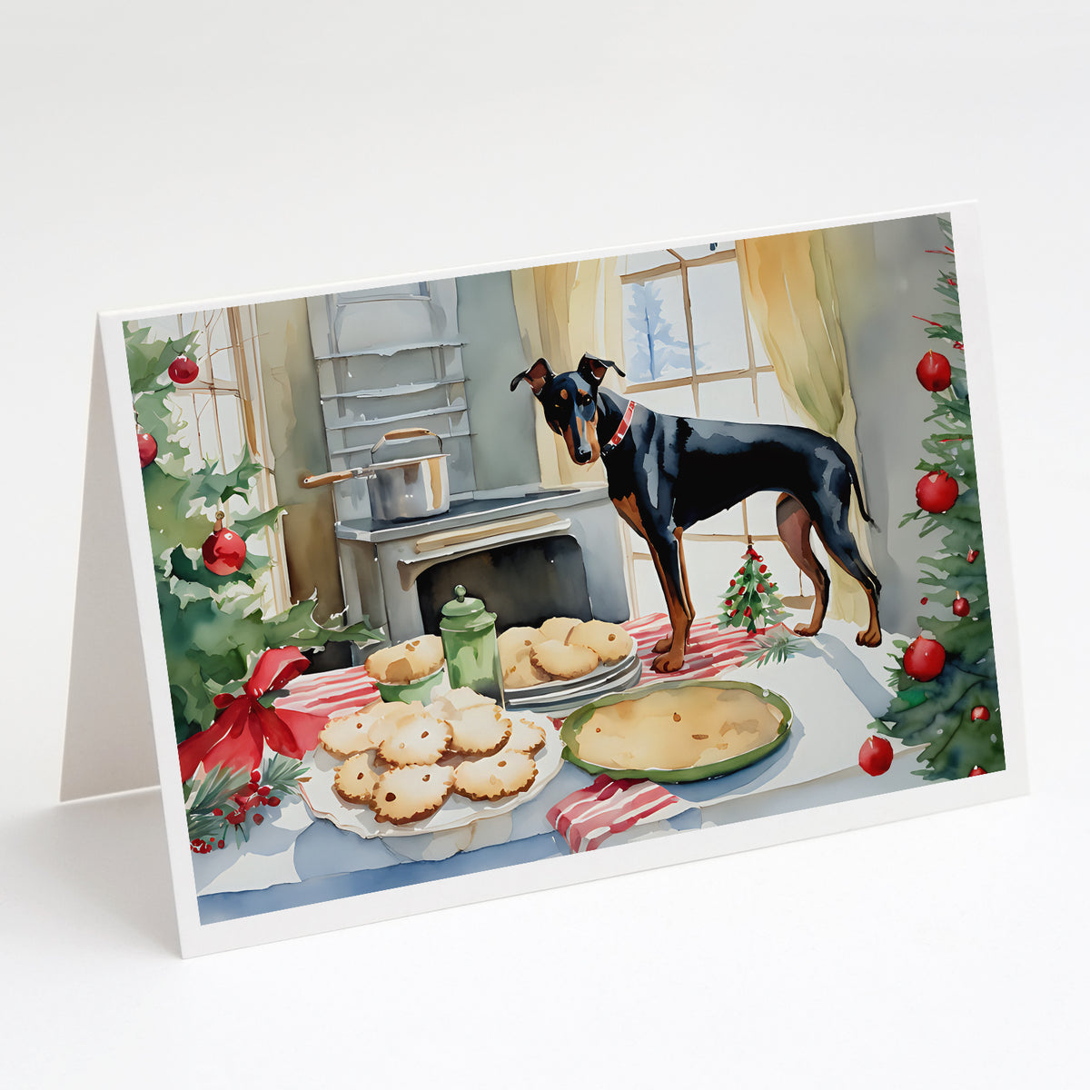 Buy this Doberman Pinscher Christmas Cookies Greeting Cards Pack of 8