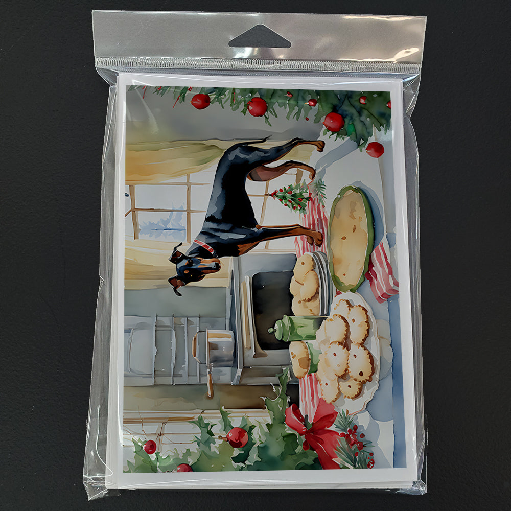 Doberman Pinscher Christmas Cookies Greeting Cards Pack of 8