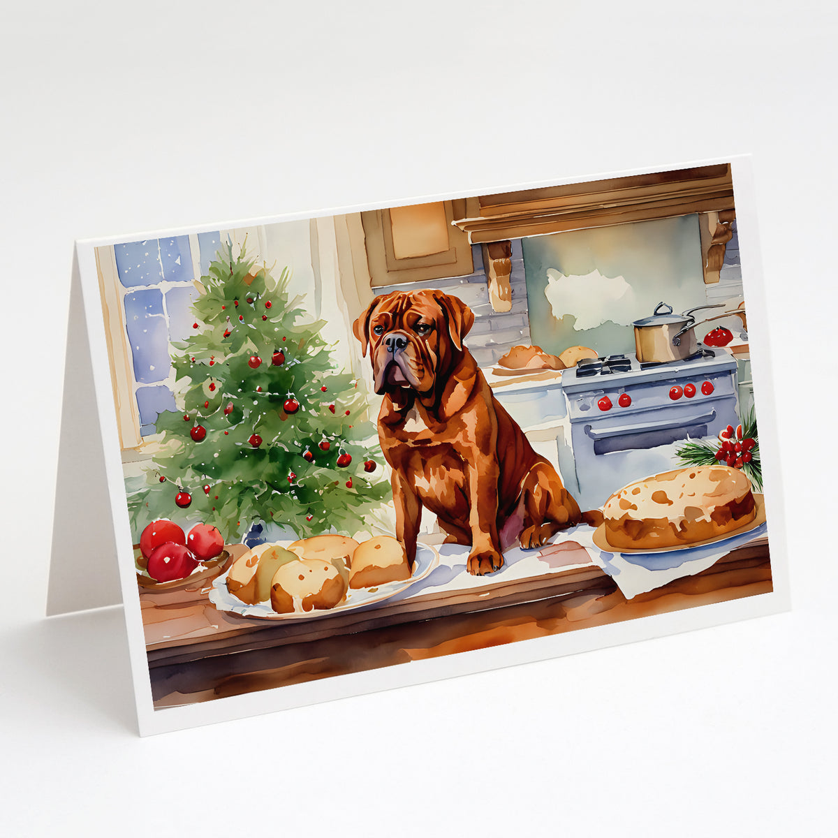 Buy this Dogue de Bordeaux Christmas Cookies Greeting Cards Pack of 8