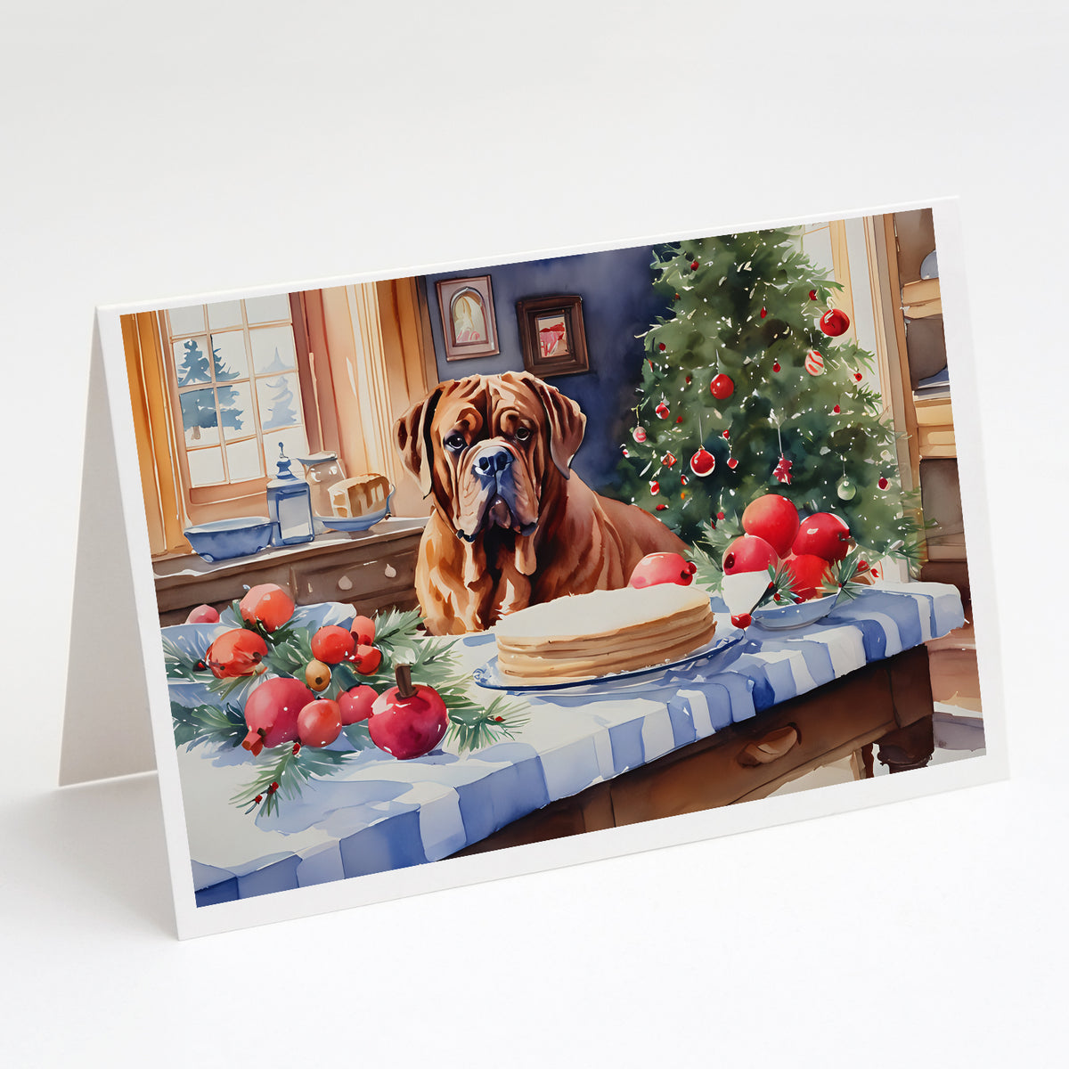 Buy this Dogue de Bordeaux Christmas Cookies Greeting Cards Pack of 8