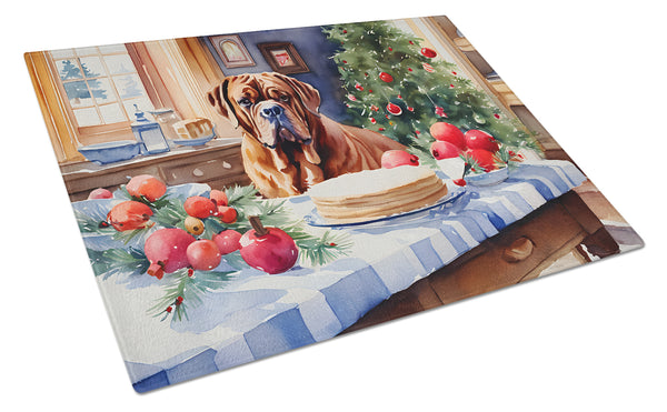 Buy this Dogue de Bordeaux Christmas Cookies Glass Cutting Board