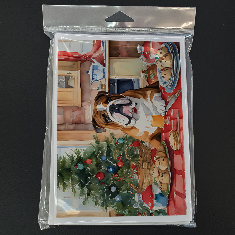 English Bulldog Christmas Cookies Greeting Cards Pack of 8