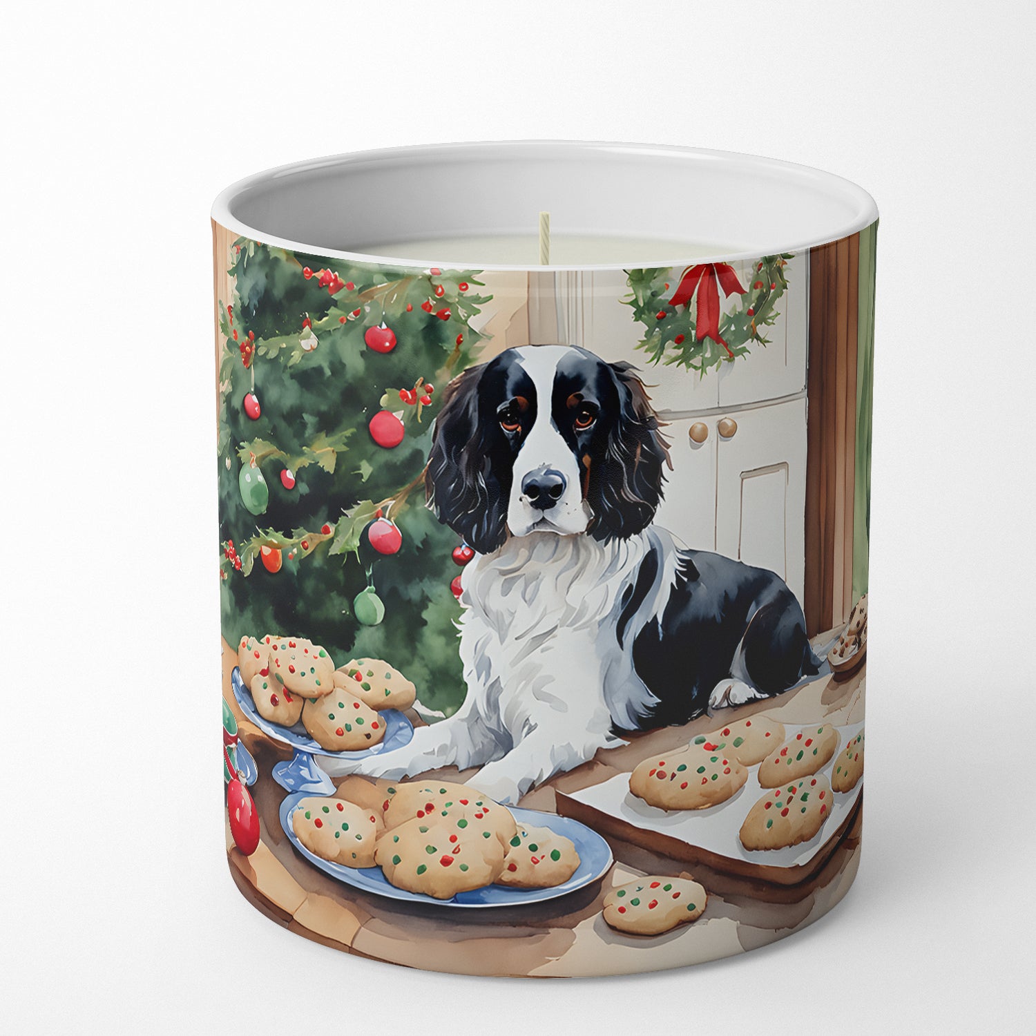 English Springer Spaniel Christmas Cookies Decorative Soy Candle