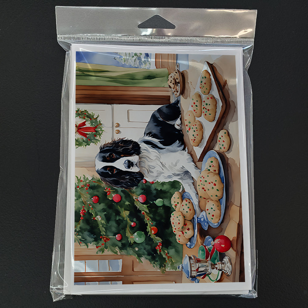 English Springer Spaniel Christmas Cookies Greeting Cards Pack of 8