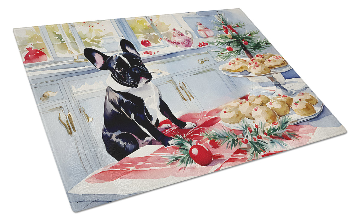 Buy this French Bulldog Christmas Cookies Glass Cutting Board