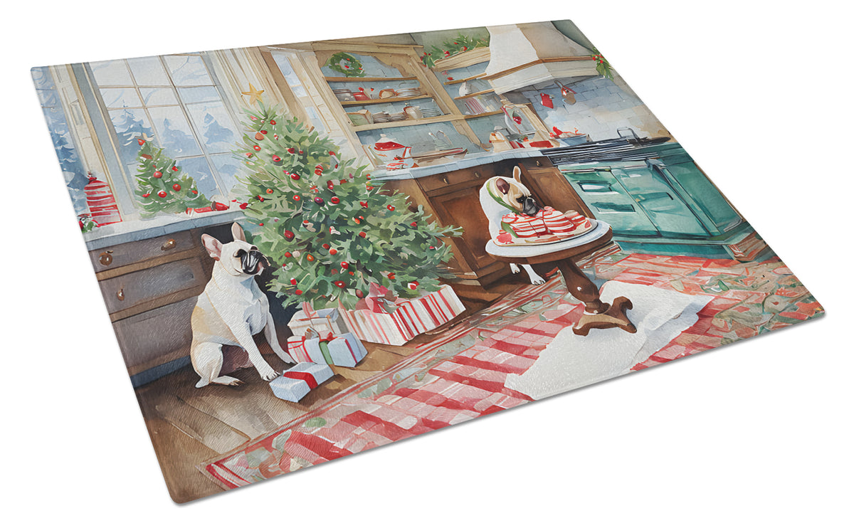 Buy this French Bulldog Christmas Cookies Glass Cutting Board