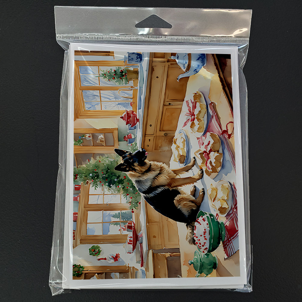 German Shepherd Christmas Cookies Greeting Cards Pack of 8