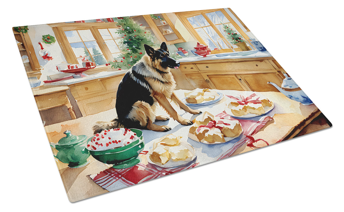 Buy this German Shepherd Christmas Cookies Glass Cutting Board