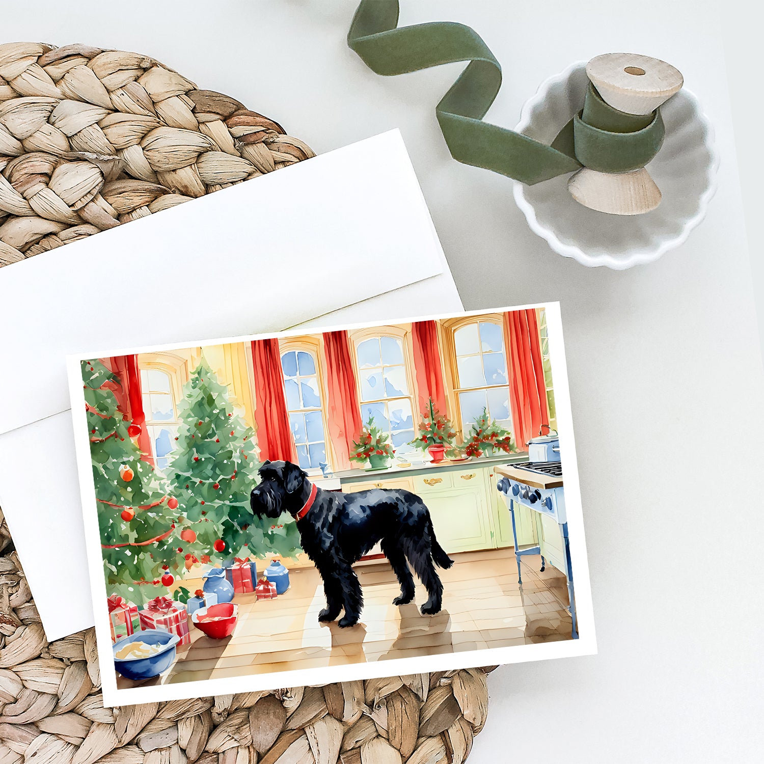 Giant Schnauzer Christmas Cookies Greeting Cards Pack of 8