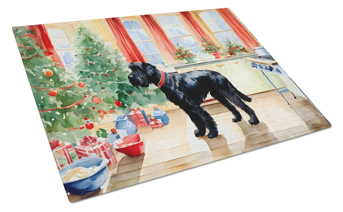 Buy this Giant Schnauzer Christmas Cookies Glass Cutting Board