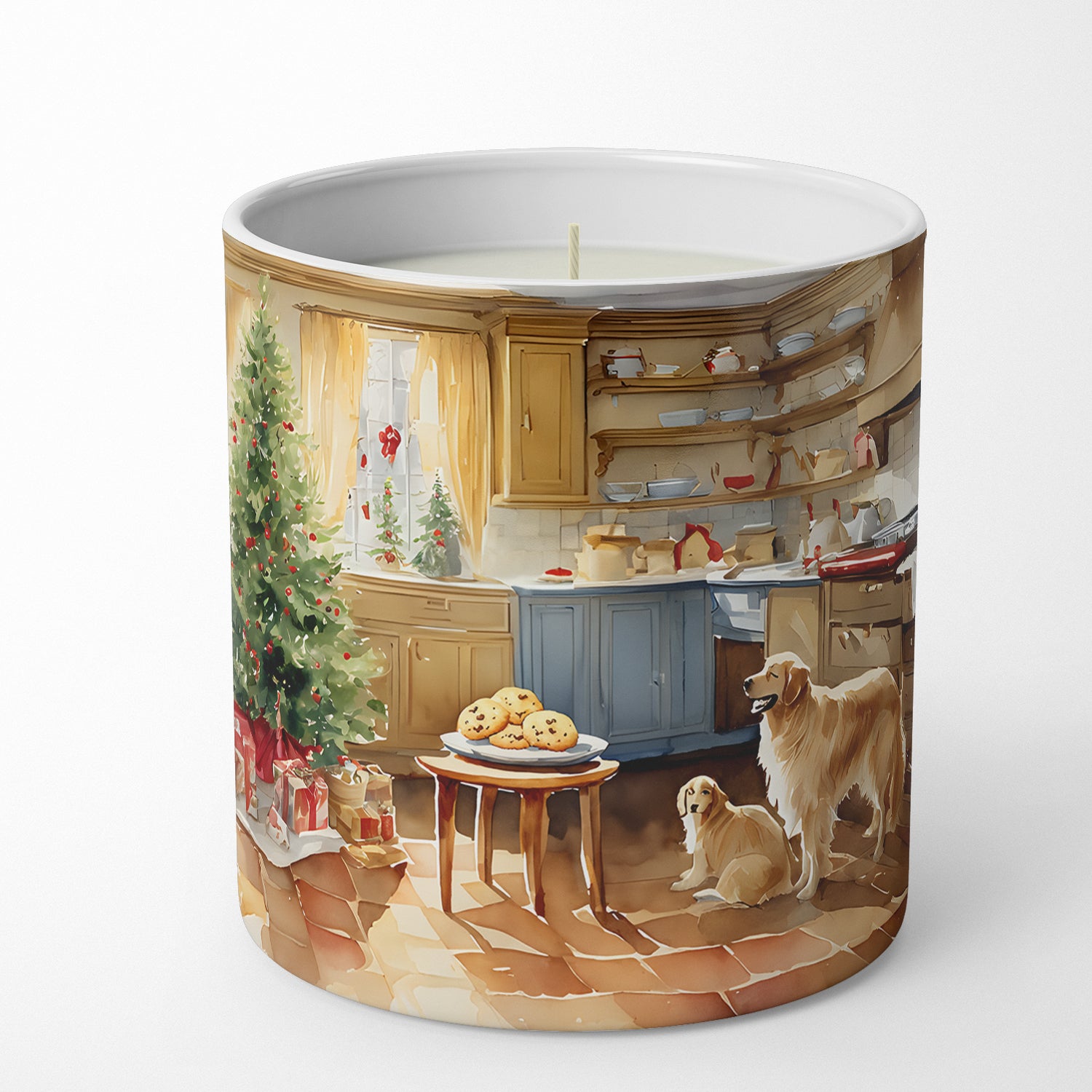 Golden Retriever Christmas Cookies Decorative Soy Candle