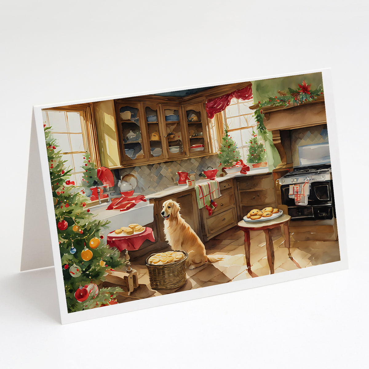 Buy this Golden Retriever Christmas Cookies Greeting Cards Pack of 8