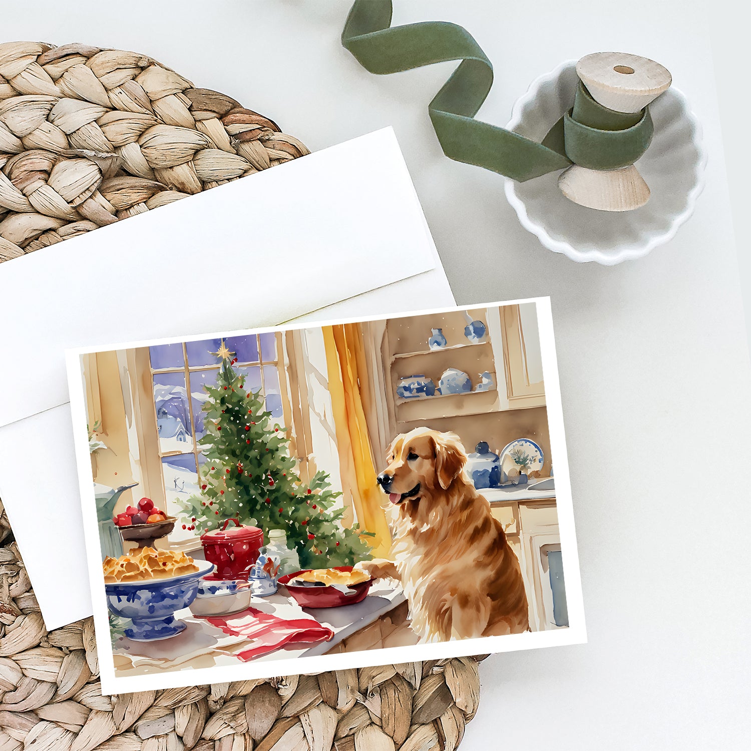 Golden Retriever Christmas Cookies Greeting Cards Pack of 8
