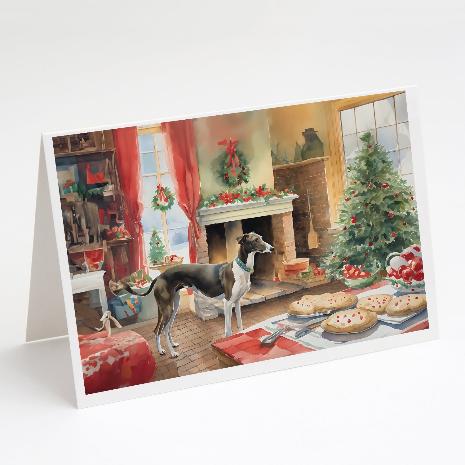 Buy this Greyhound Christmas Cookies Greeting Cards Pack of 8