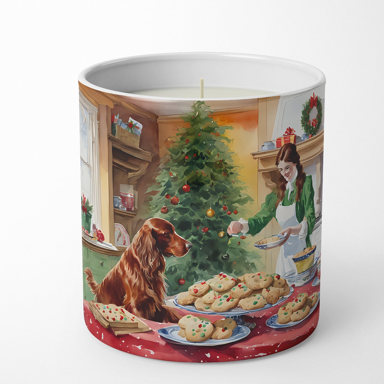 Irish Setter Christmas Cookies Decorative Soy Candle