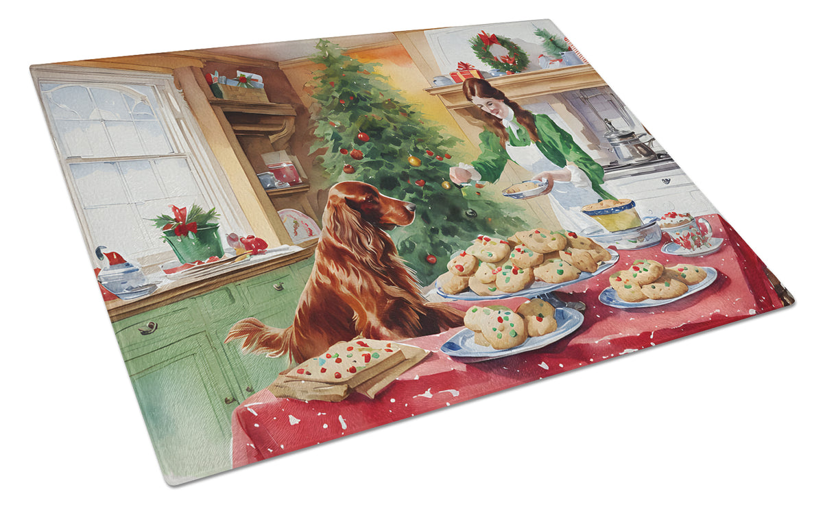 Buy this Irish Setter Christmas Cookies Glass Cutting Board