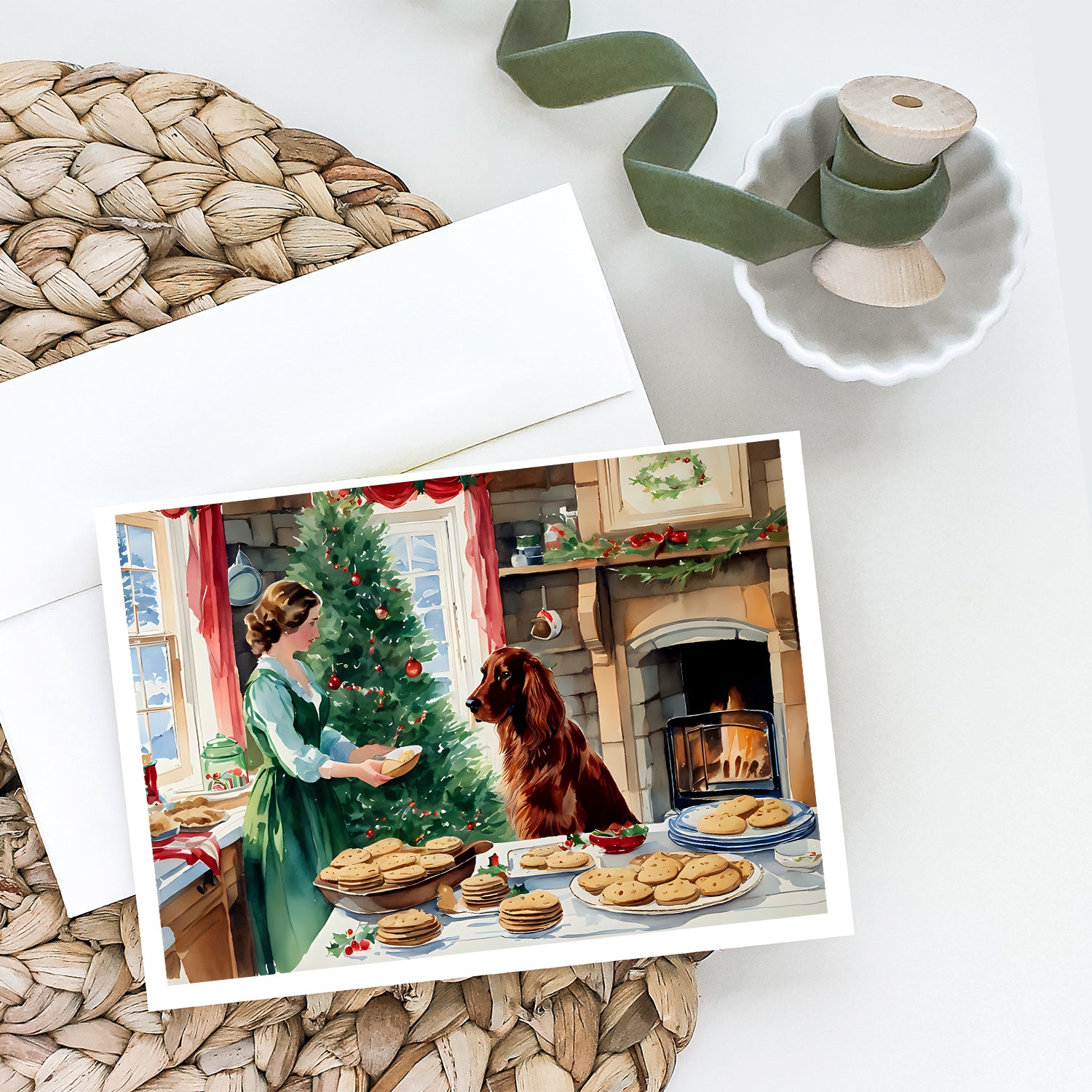 Irish Setter Christmas Cookies Greeting Cards Pack of 8