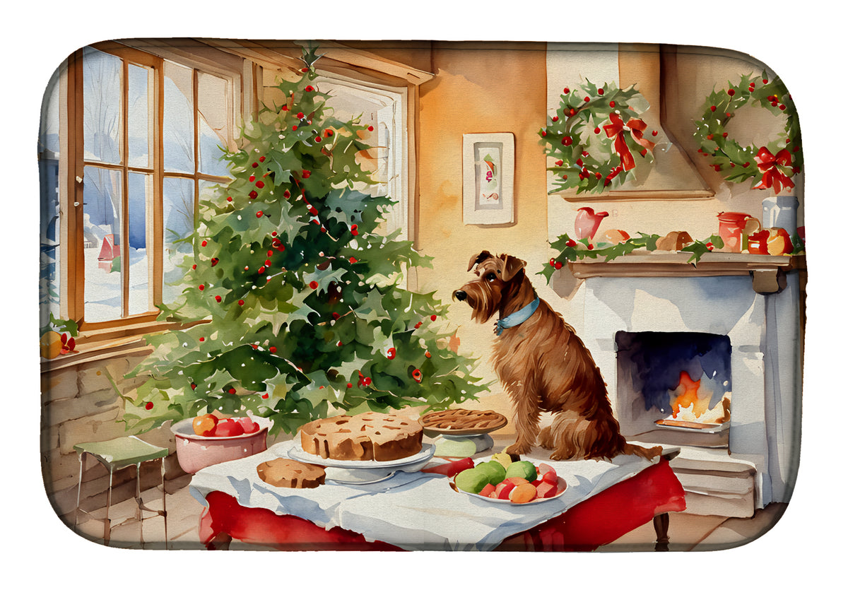 Buy this Irish Terrier Christmas Cookies Dish Drying Mat
