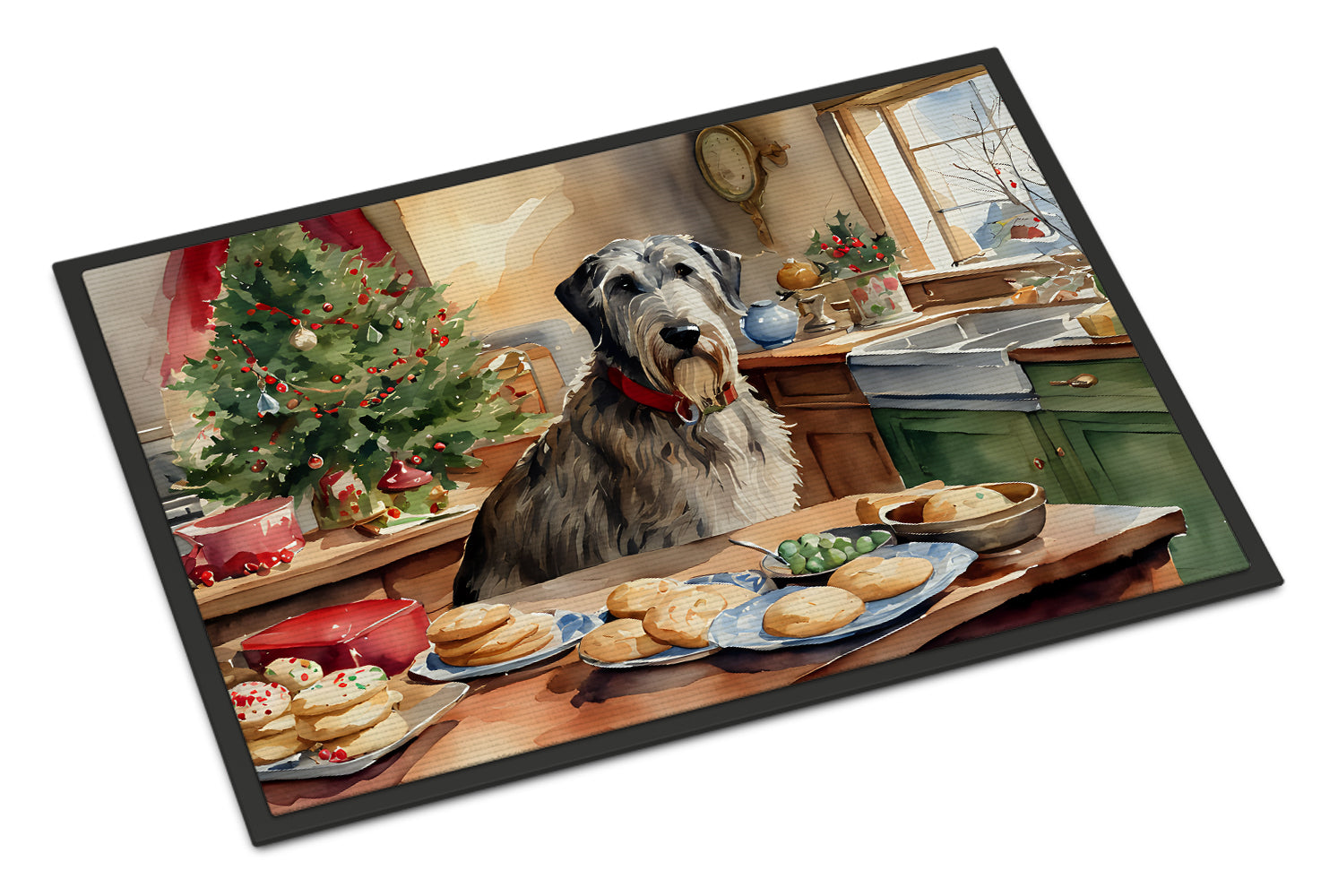 Buy this Irish Wolfhound Christmas Cookies Doormat