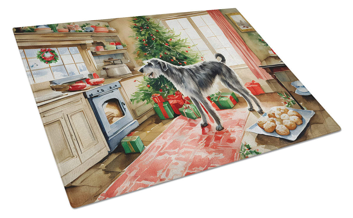 Buy this Irish Wolfhound Christmas Cookies Glass Cutting Board