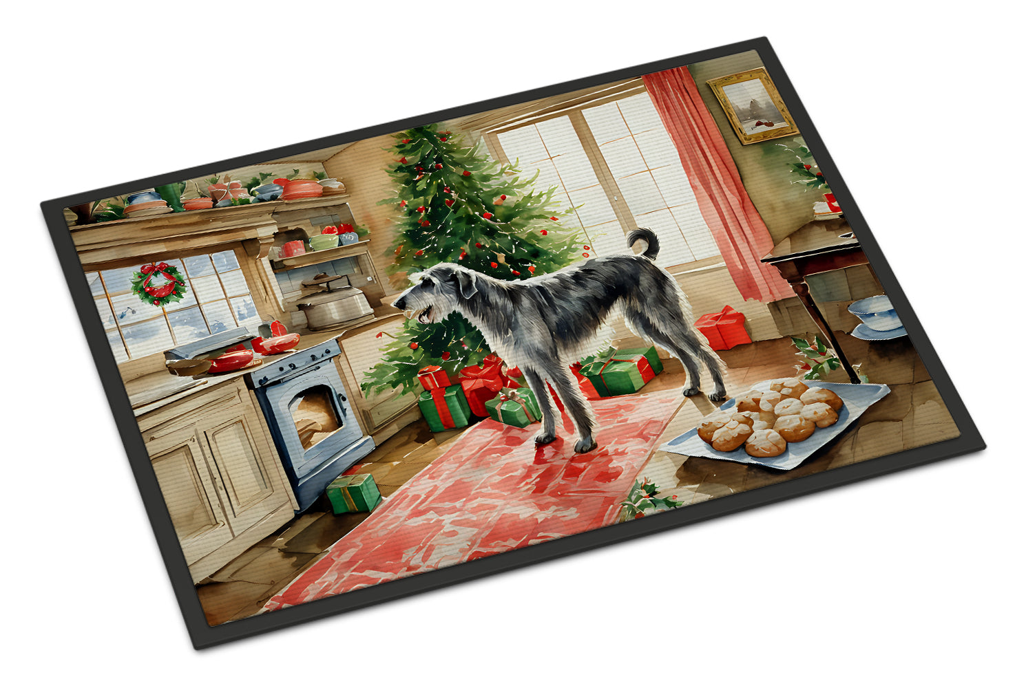 Buy this Irish Wolfhound Christmas Cookies Doormat