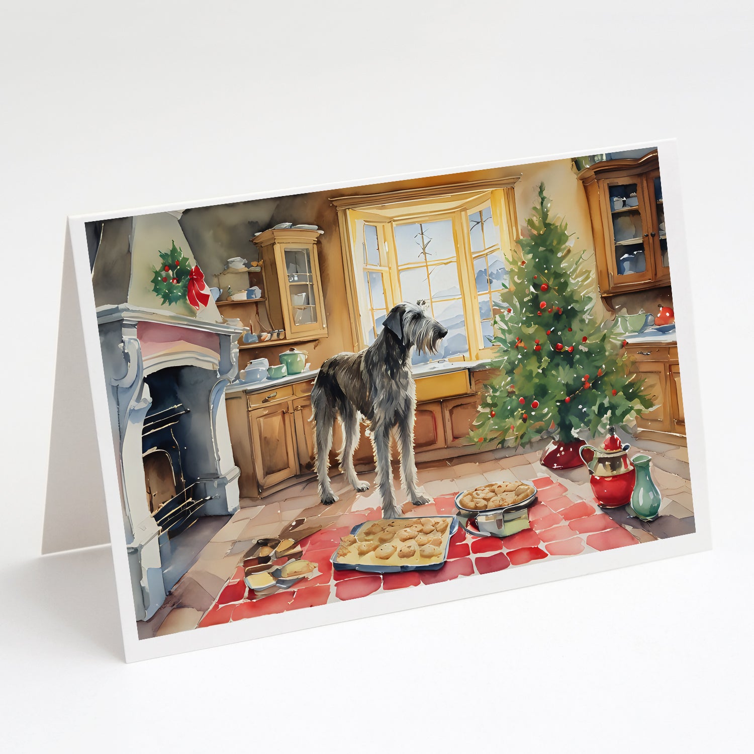 Buy this Irish Wolfhound Christmas Cookies Greeting Cards Pack of 8