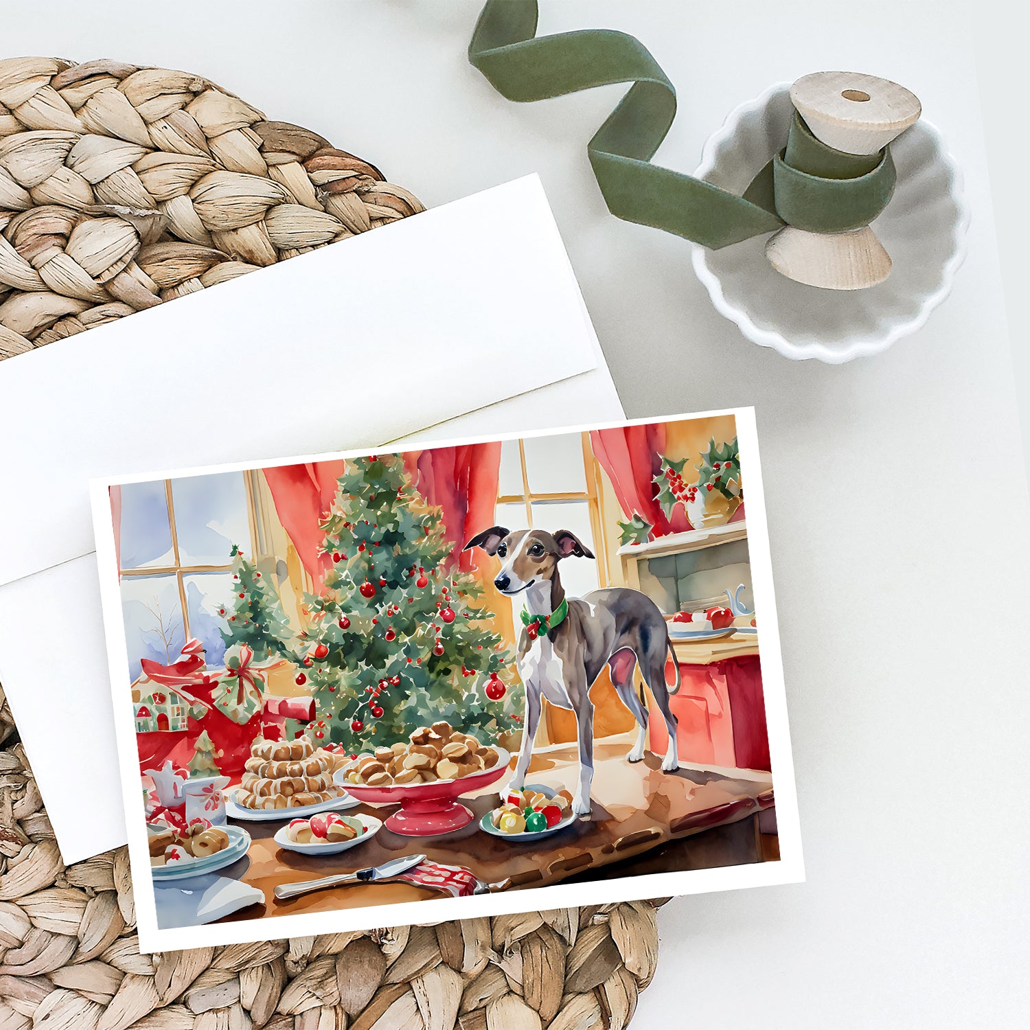 Italian Greyhound Christmas Cookies Greeting Cards Pack of 8
