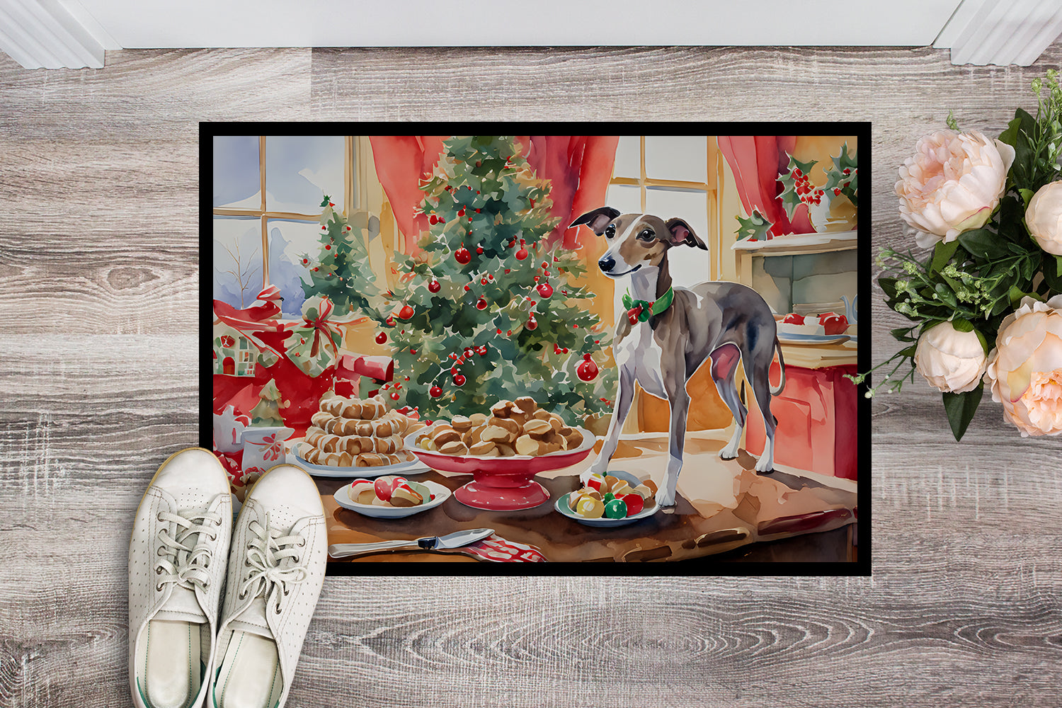 Buy this Italian Greyhound Christmas Cookies Doormat