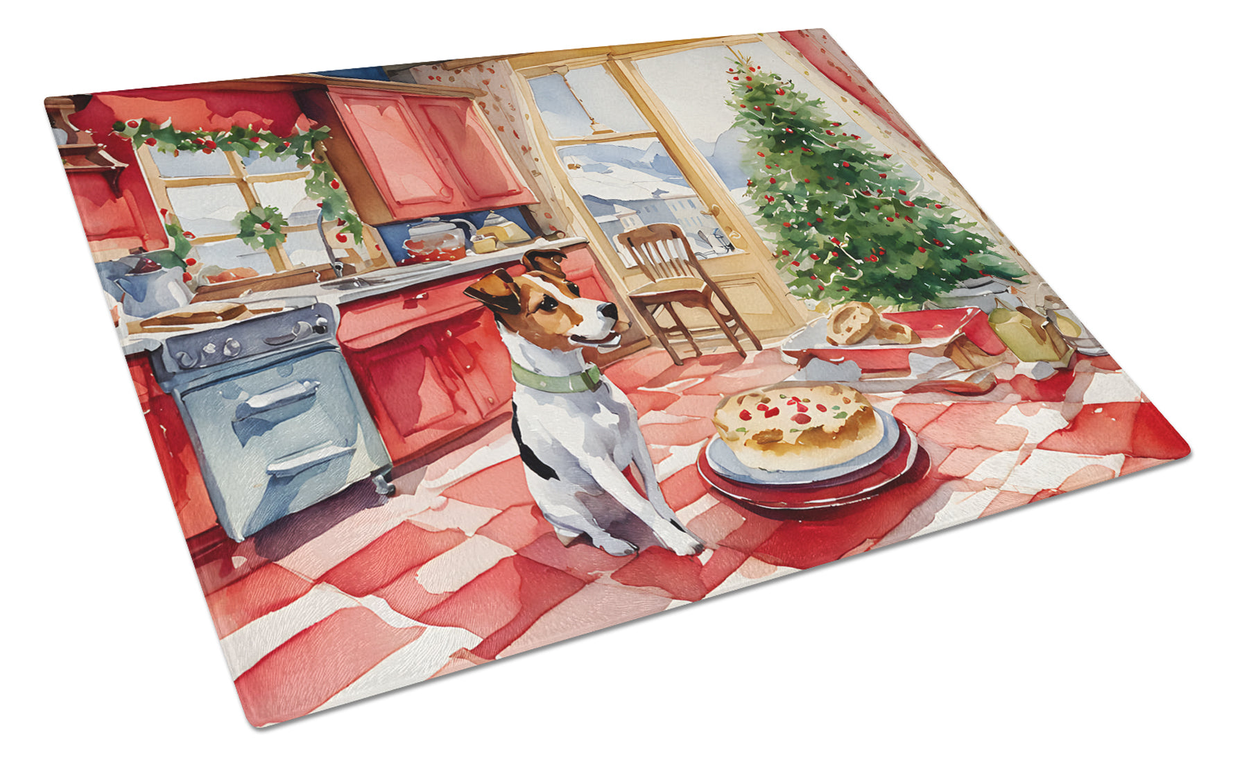 Buy this Jack Russell Terrier Christmas Cookies Glass Cutting Board