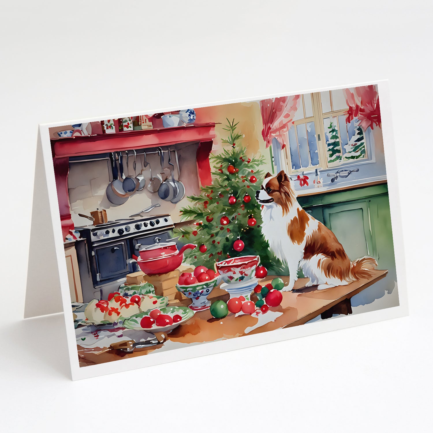 Buy this Japanese Chin Christmas Cookies Greeting Cards Pack of 8