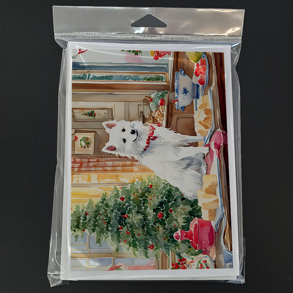 Japanese Spitz Christmas Cookies Greeting Cards Pack of 8