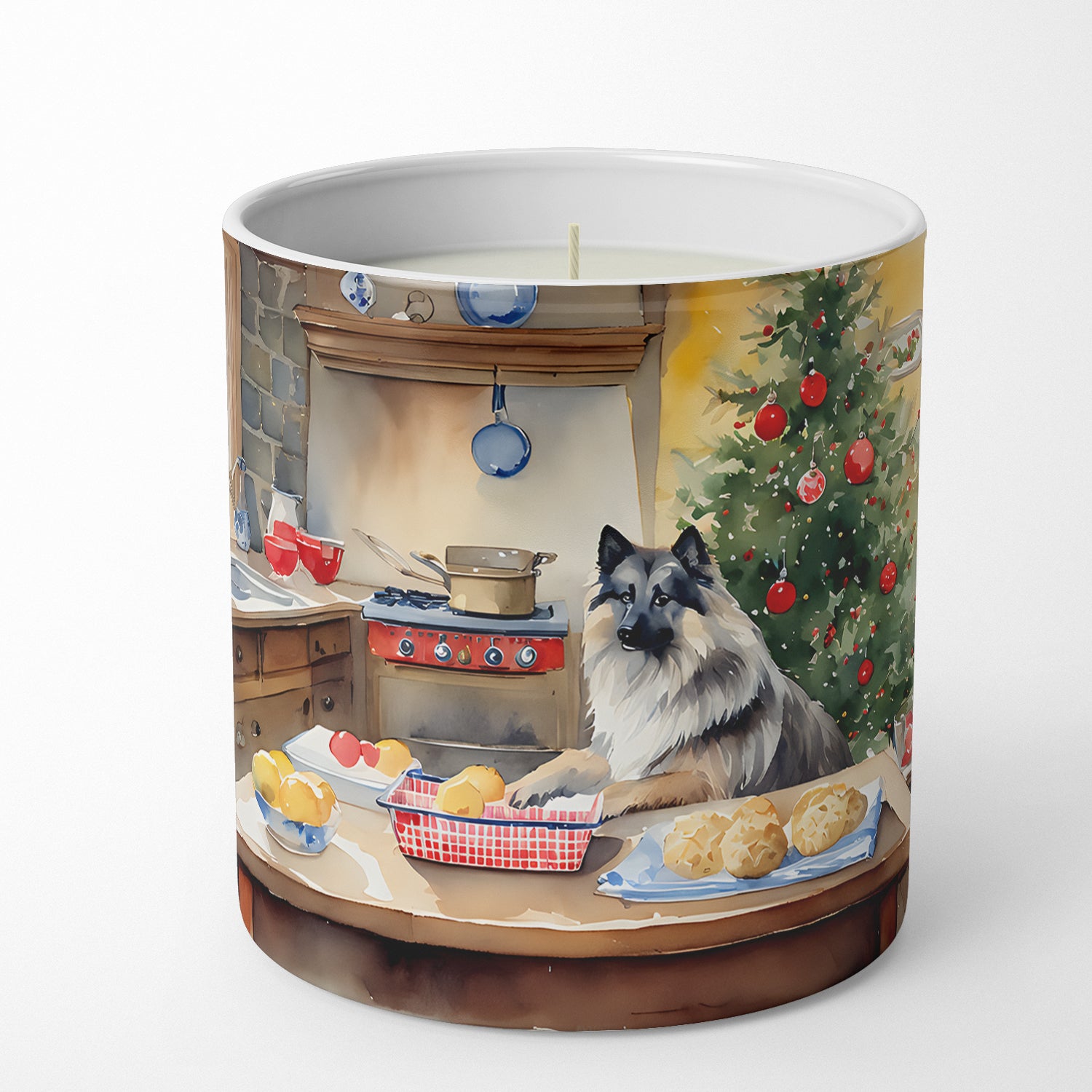 Keeshond Christmas Cookies Decorative Soy Candle