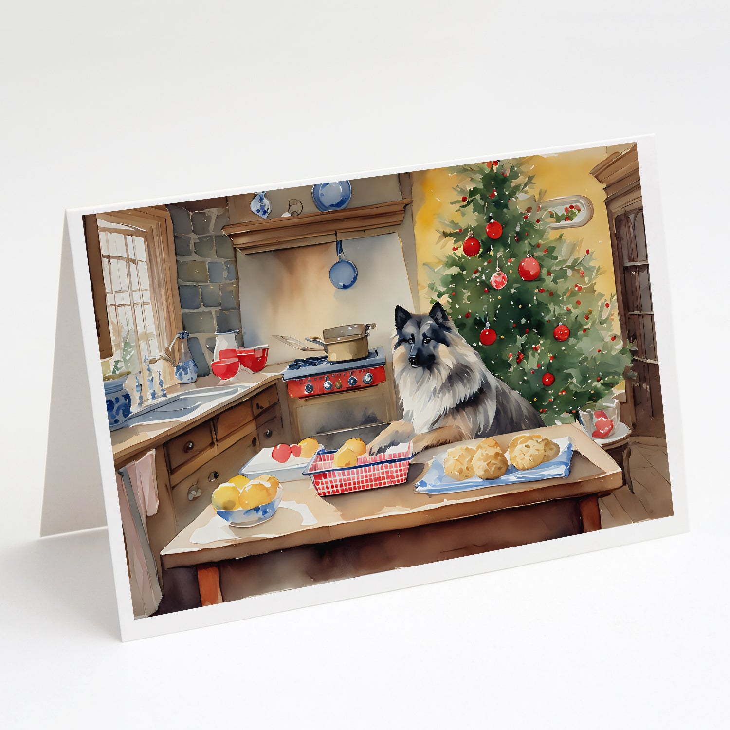 Buy this Keeshond Christmas Cookies Greeting Cards Pack of 8