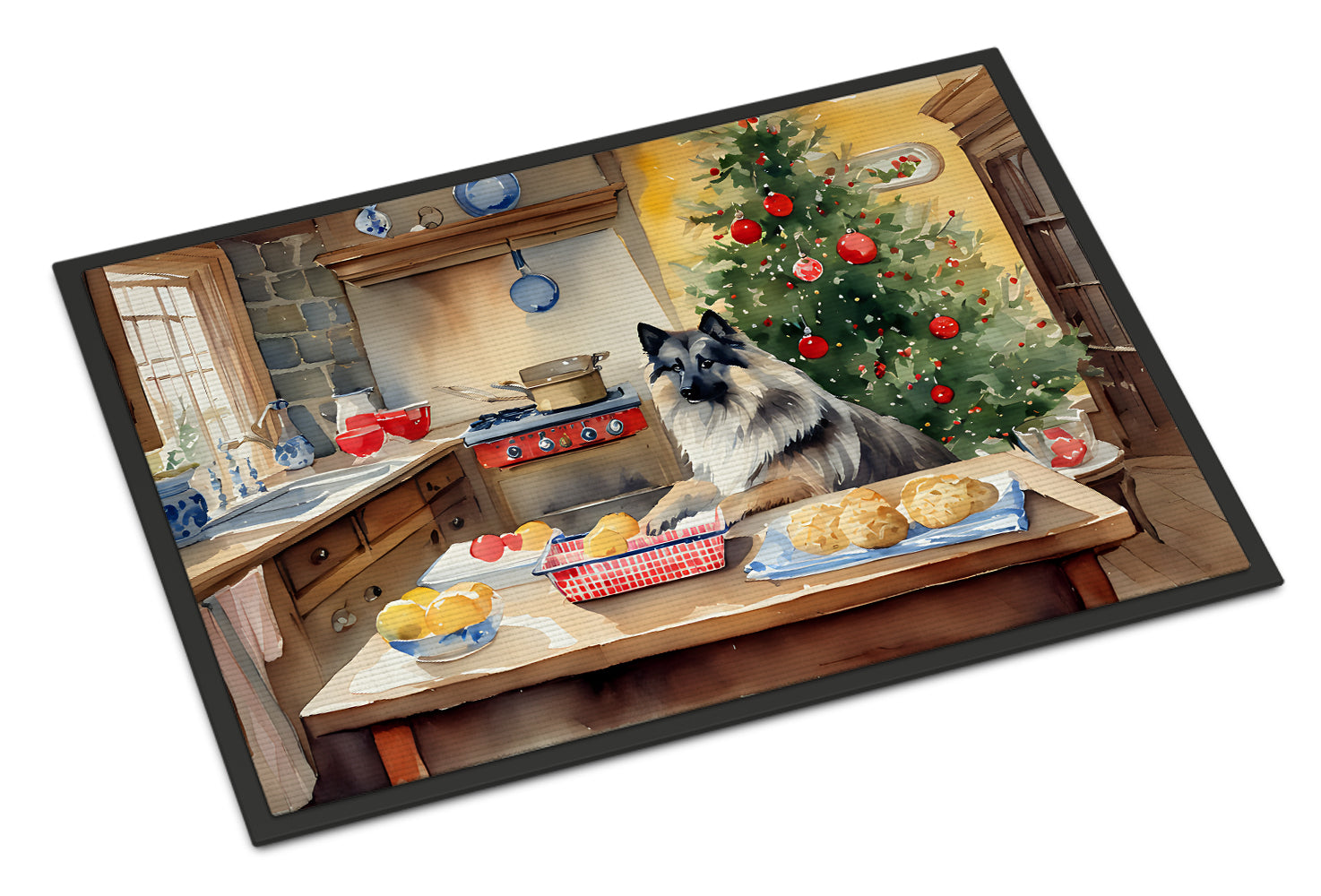 Buy this Keeshond Christmas Cookies Doormat