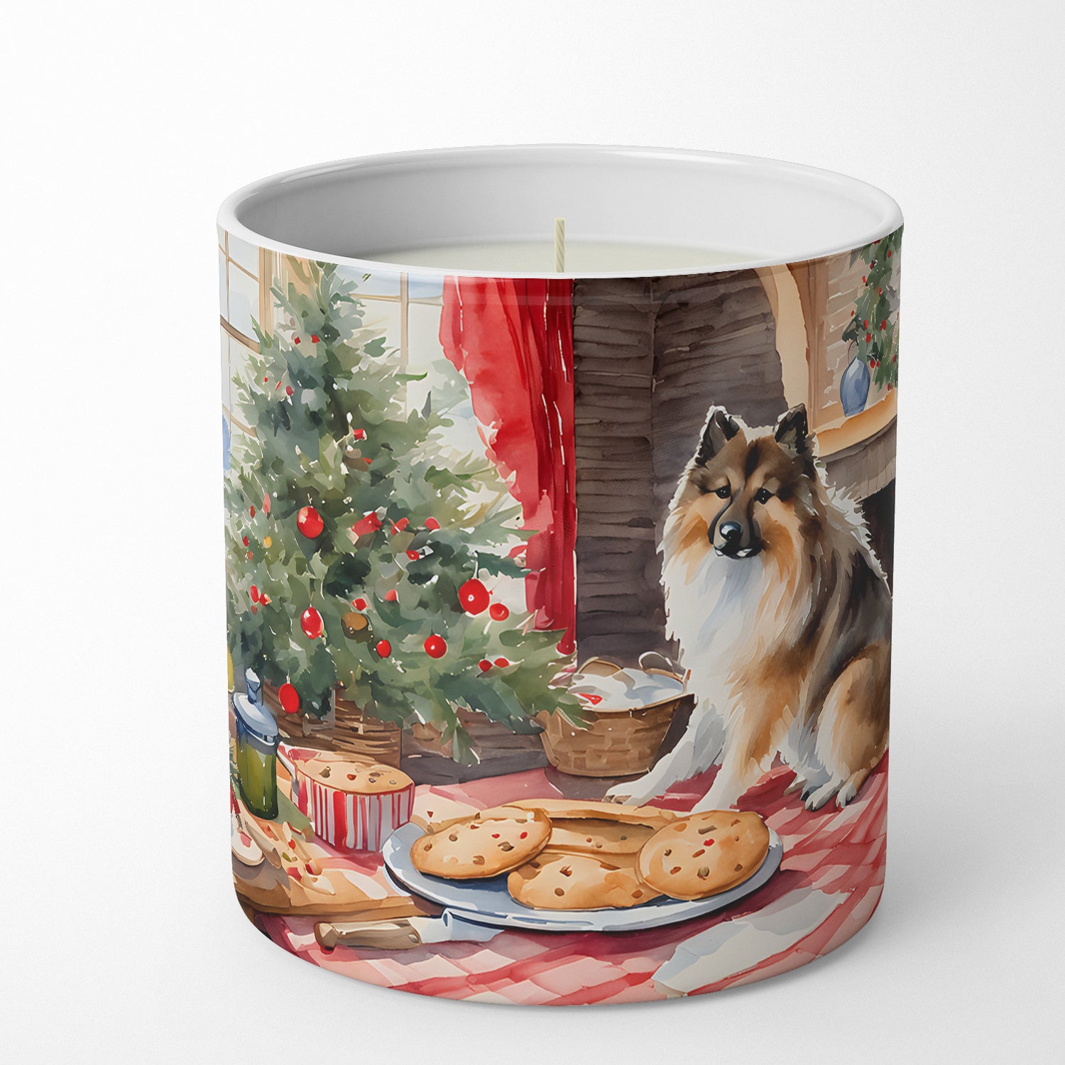 Keeshond Christmas Cookies Decorative Soy Candle