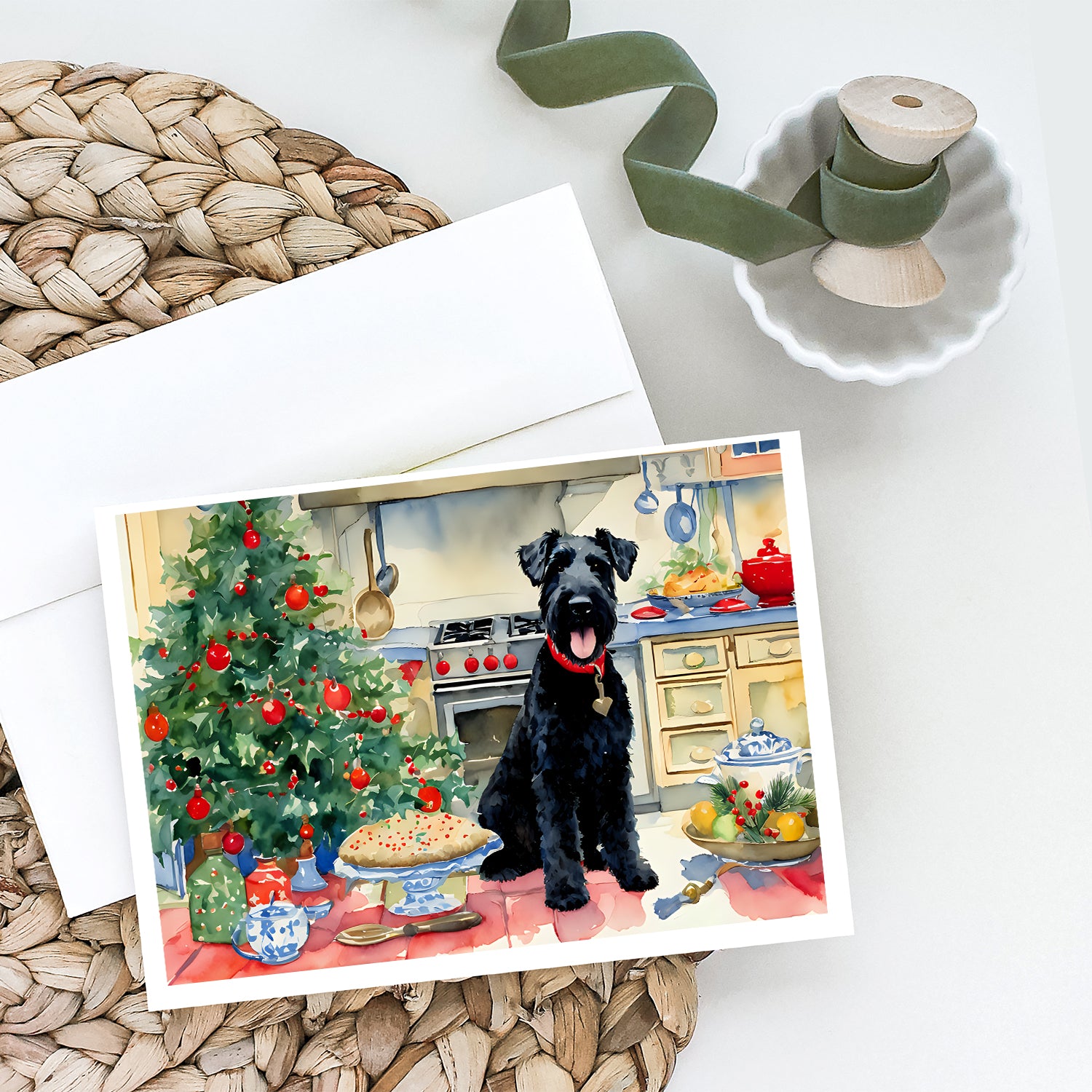 Kerry Blue Terrier Christmas Cookies Greeting Cards Pack of 8