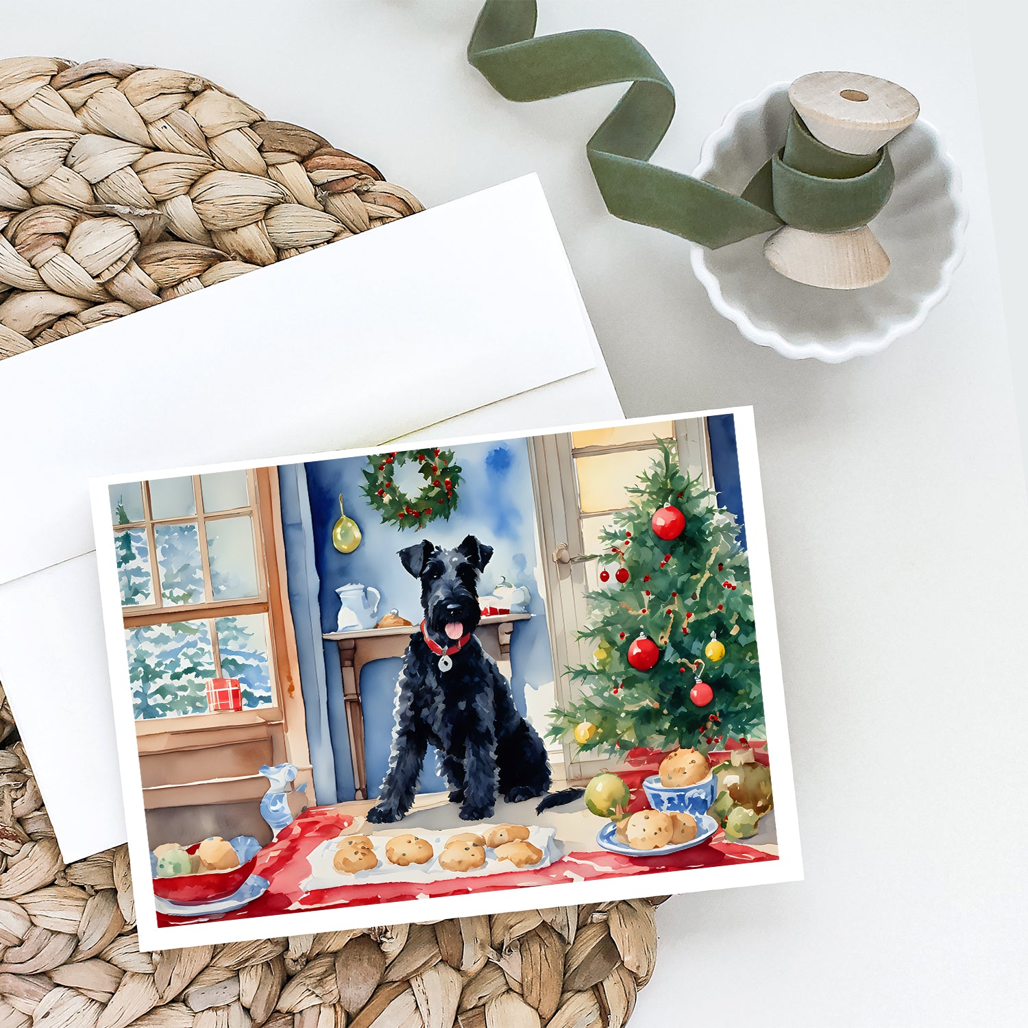 Buy this Kerry Blue Terrier Christmas Cookies Greeting Cards Pack of 8