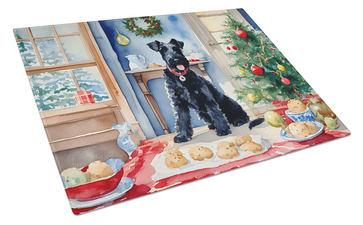 Buy this Kerry Blue Terrier Christmas Cookies Glass Cutting Board