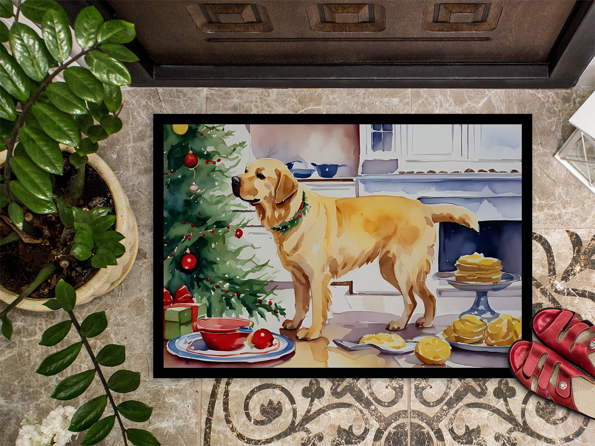 Labrador Retriever Christmas Cookies Doormat