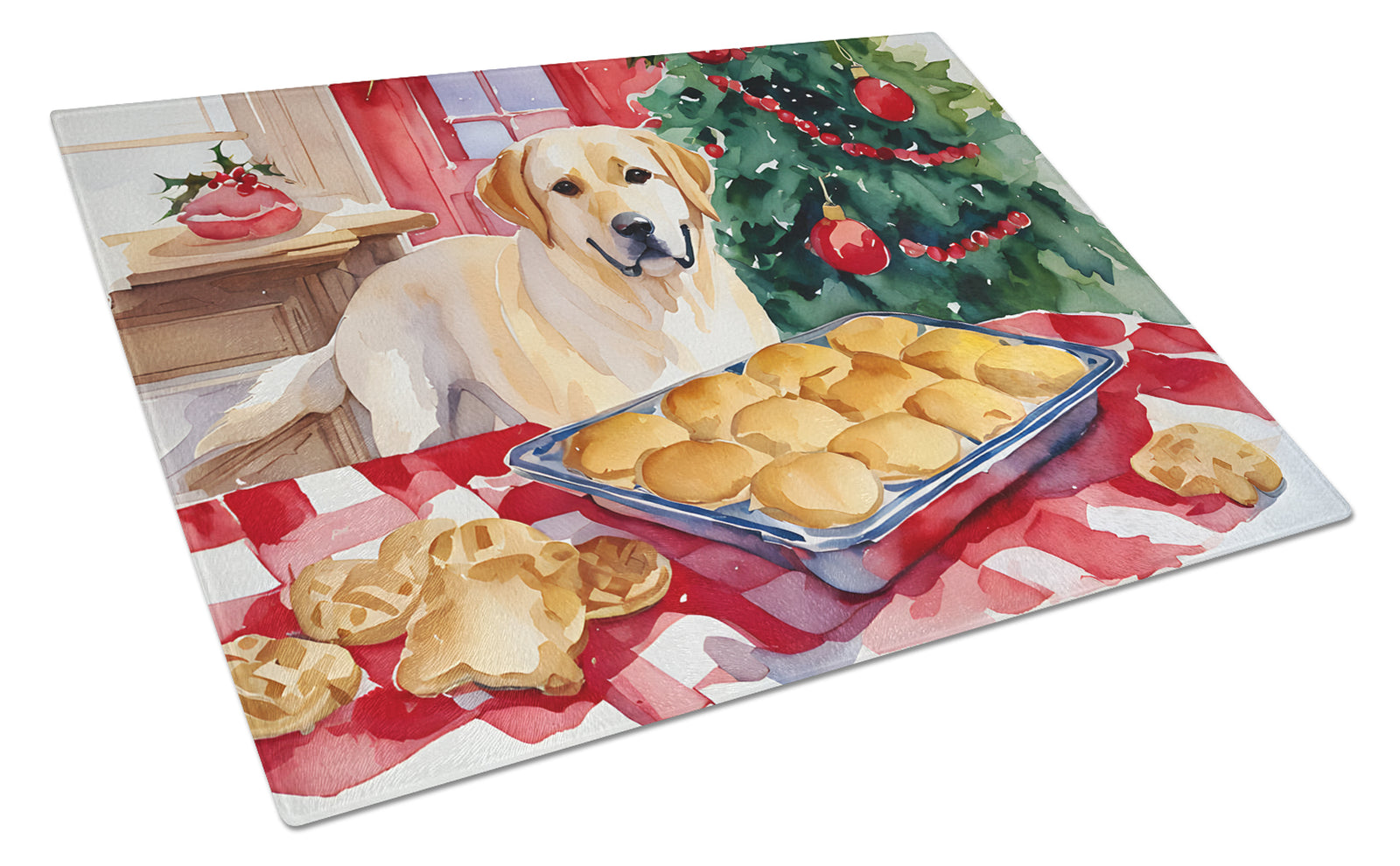 Buy this Labrador Retriever Christmas Cookies Glass Cutting Board