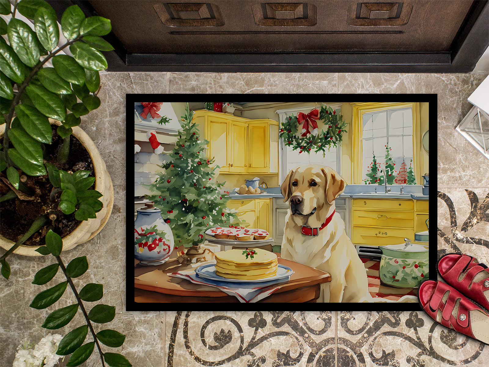 Caroline's Treasures Labrador Retriever Christmas Cookies Doormat-24x36 Indoor / Outdoor Rug | Made in USA