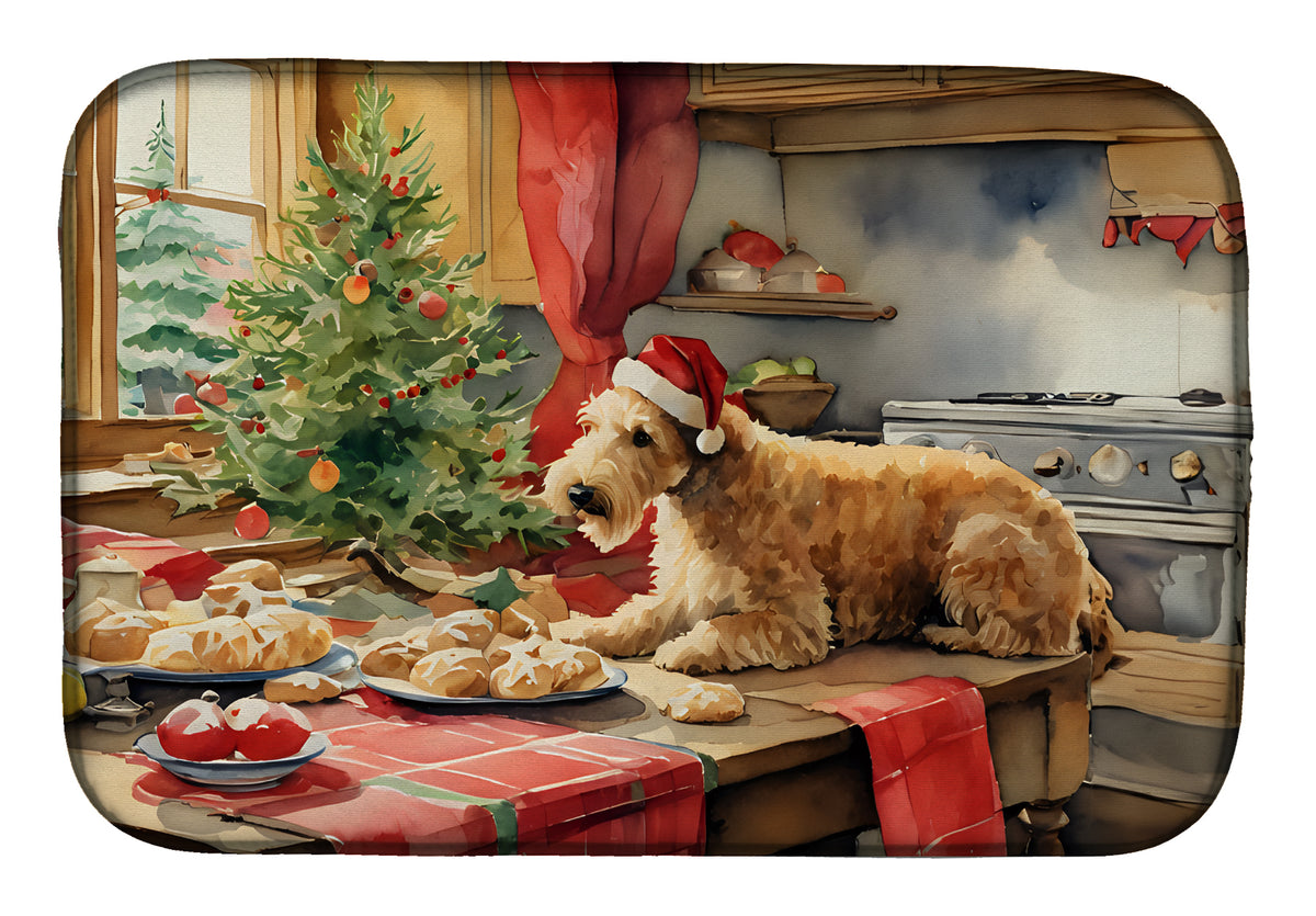 Buy this Lakeland Terrier Christmas Cookies Dish Drying Mat