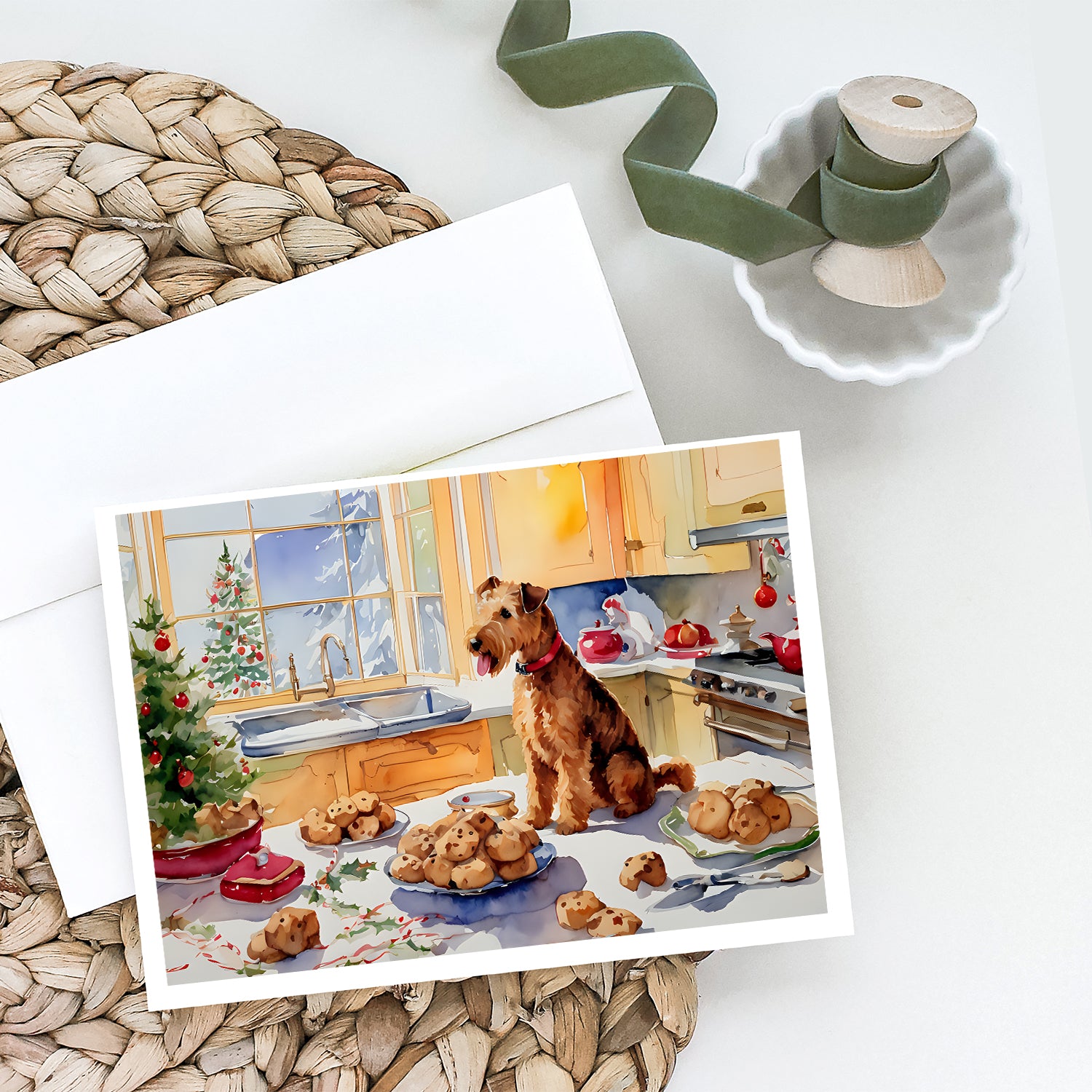 Lakeland Terrier Christmas Cookies Greeting Cards Pack of 8