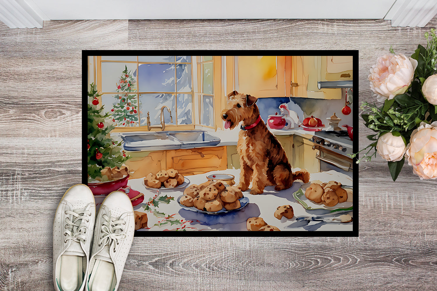 Lakeland Terrier Christmas Cookies Doormat