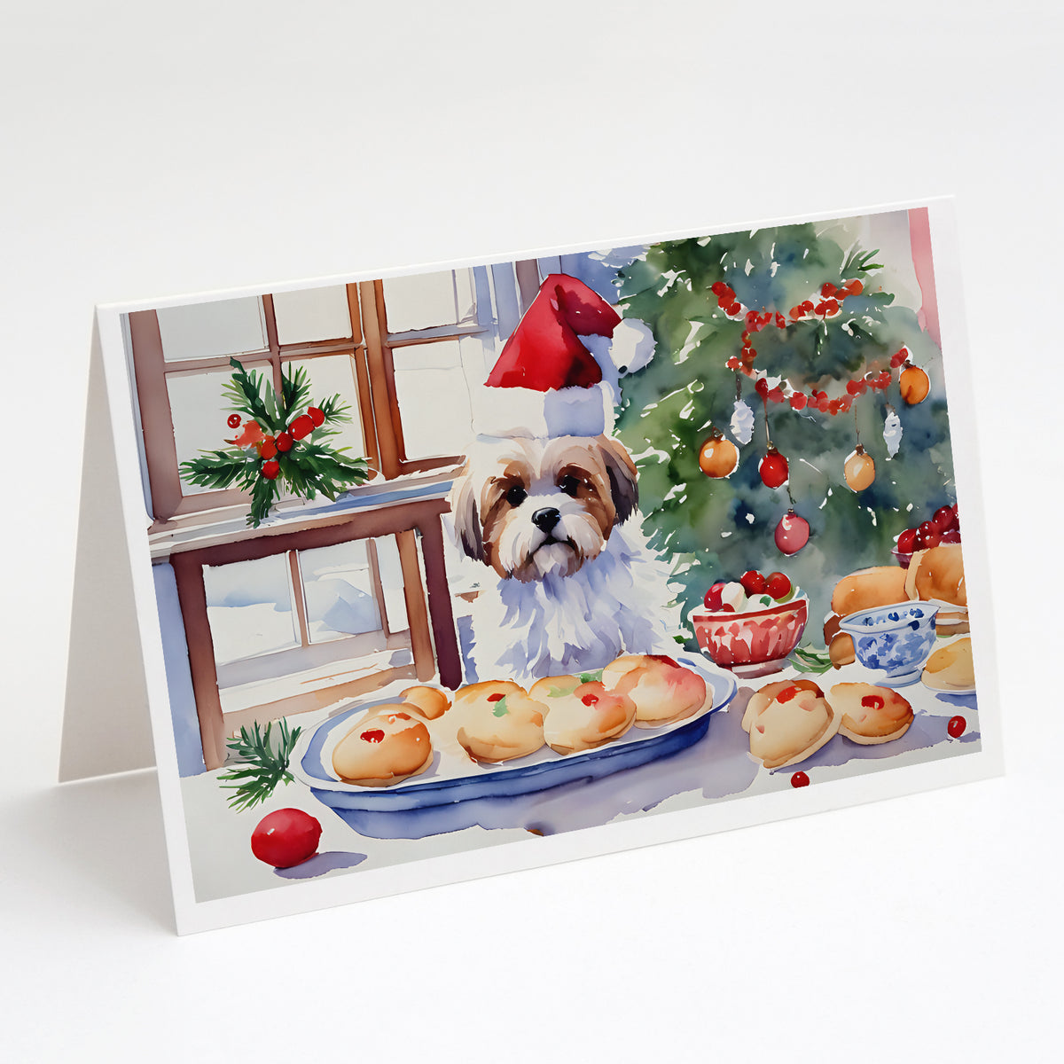 Buy this Lhasa Apso Christmas Cookies Greeting Cards Pack of 8