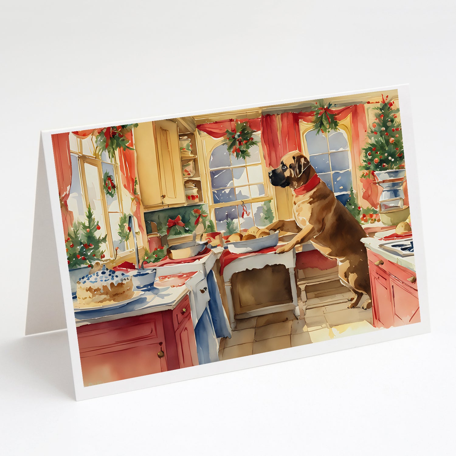 Buy this Mastiff Christmas Cookies Greeting Cards Pack of 8