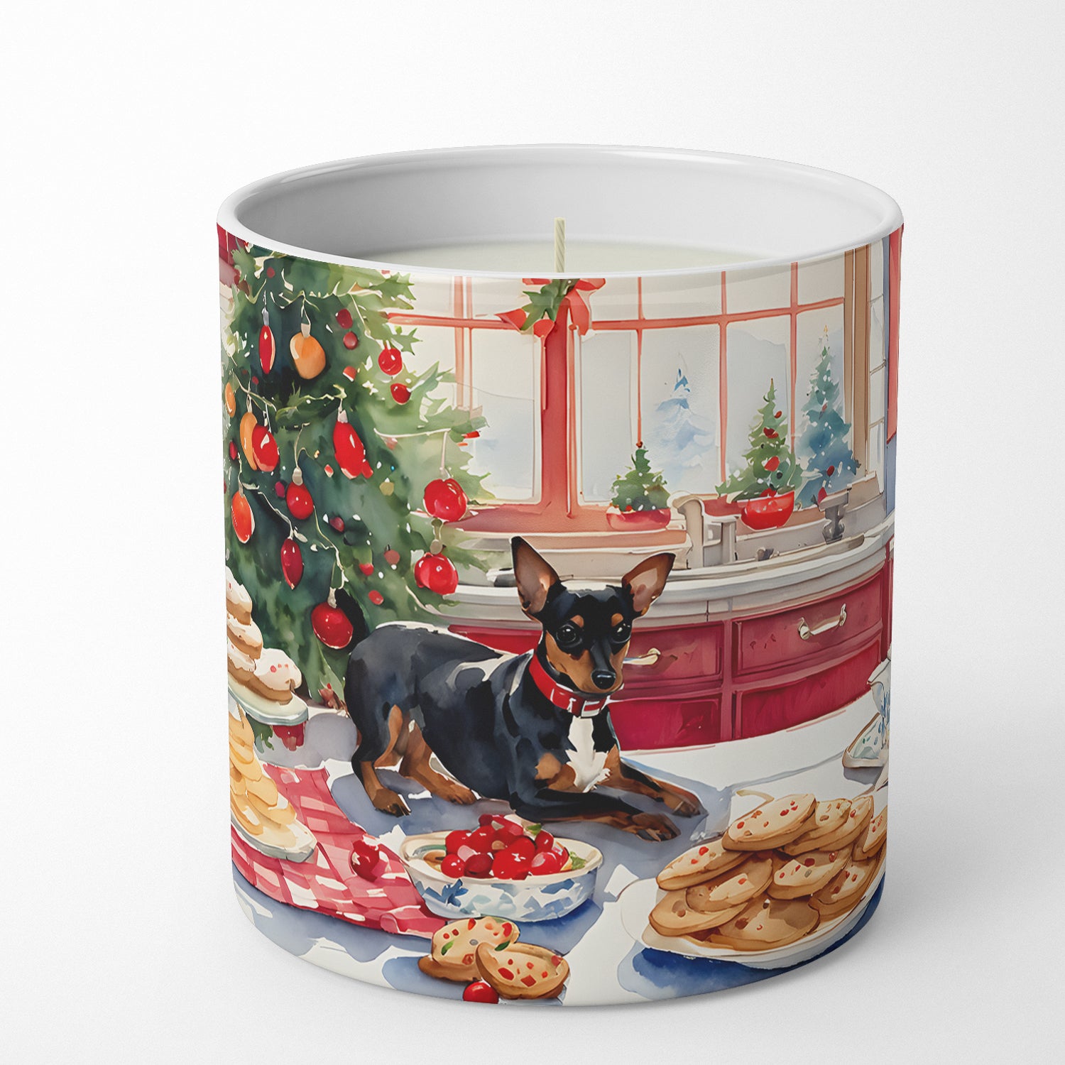 Miniature Pinscher Christmas Cookies Decorative Soy Candle