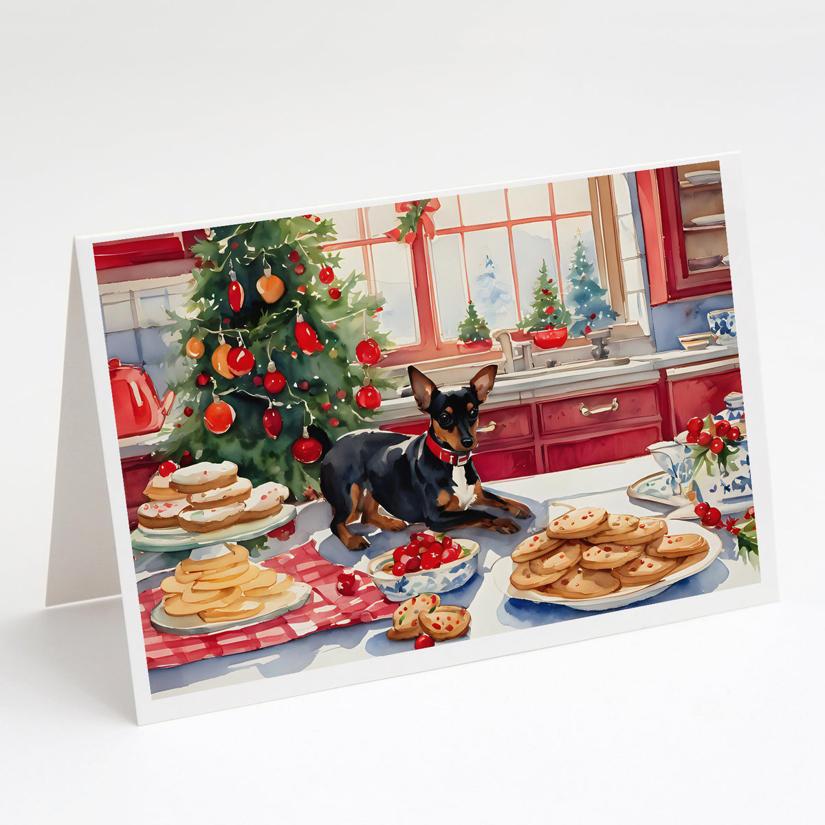 Buy this Miniature Pinscher Christmas Cookies Greeting Cards Pack of 8